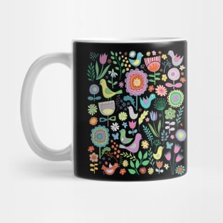 Birds and Blooms - cute floral pattern by Cecca Designs Mug